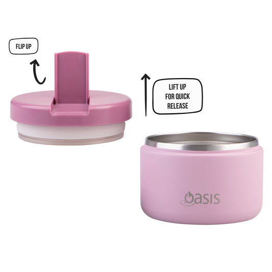 Double Wall S/S Insulated Food Flask w/Quick Release Lid | Blush 300ml