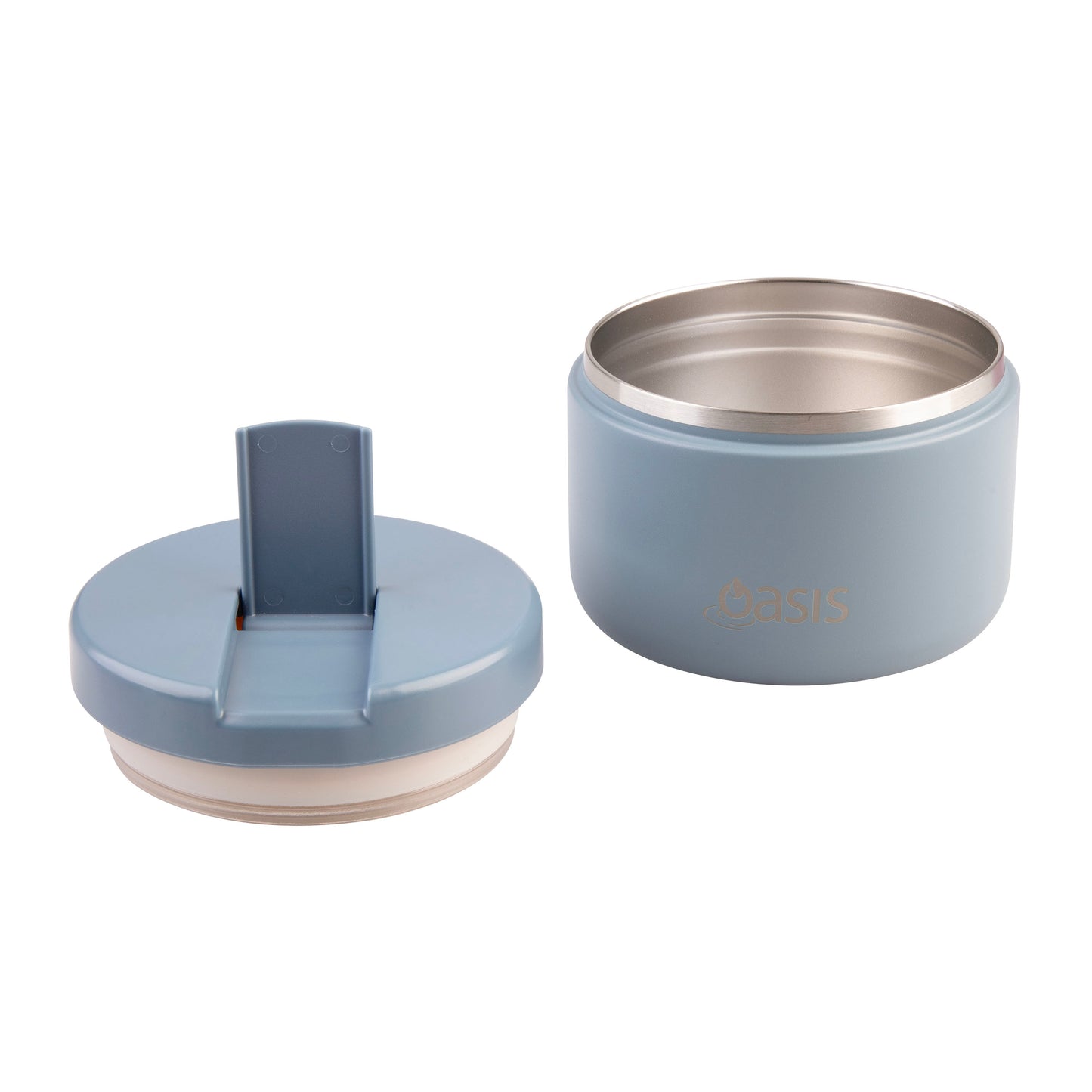 Double Wall S/S Insulated Food Flask w/Quick Release Lid | Hazy Blue 300ml