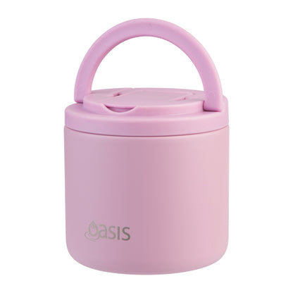 Double Wall S/S Insulated Food Flask w/Quick Release Lid & Spork | Blush 550ml