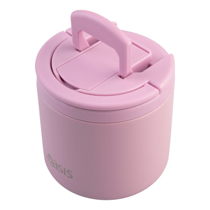 Double Wall S/S Insulated Food Flask w/Quick Release Lid & Spork | Blush 550ml