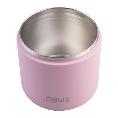 Double Wall S/S Insulated Food Flask w/Quick Release Lid & Spork | Blush 550ml