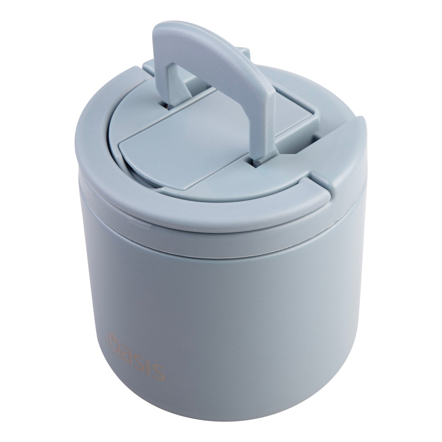 Double Wall S/S Insulated Food Flask w/Quick Release Lid & Spork | Hazy Blue 550ml