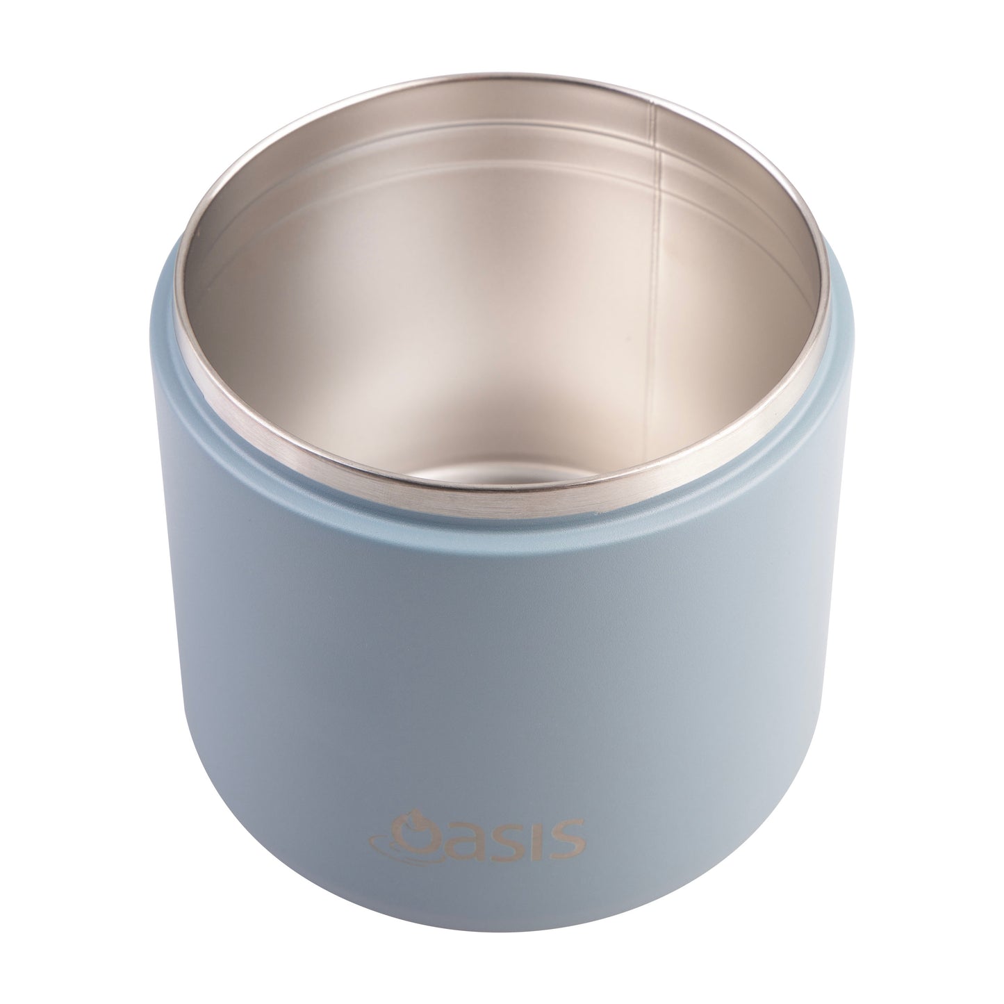 Double Wall S/S Insulated Food Flask w/Quick Release Lid & Spork | Hazy Blue 550ml