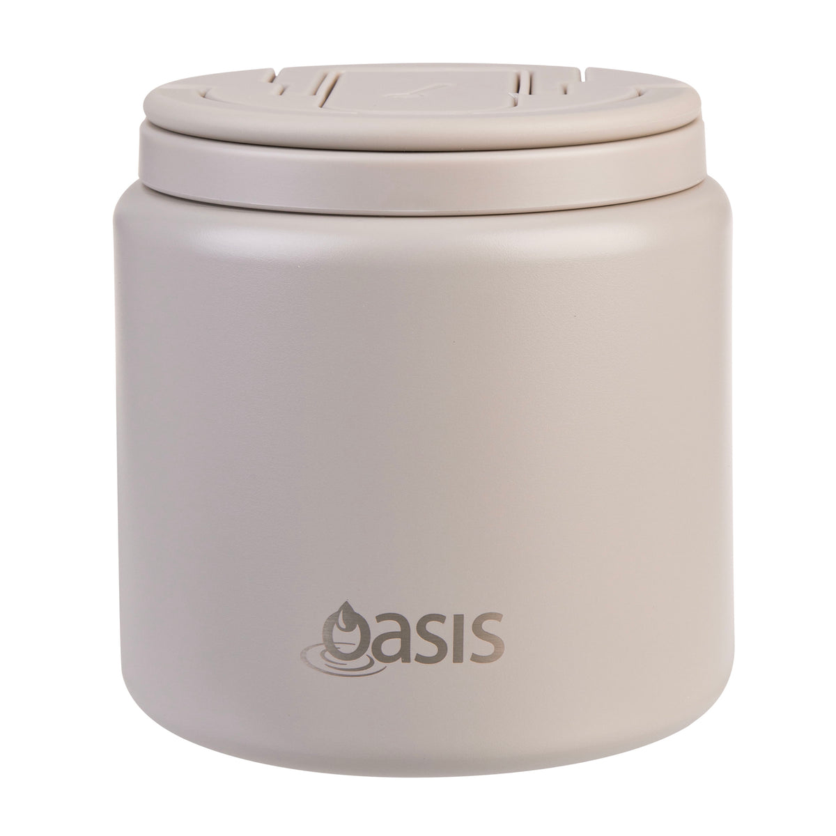 Double Wall S/S Insulated Food Flask w/Quick Release Lid & Spork | Stone 700ml