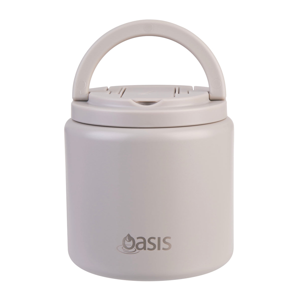 Double Wall S/S Insulated Food Flask w/Quick Release Lid & Spork | Stone 700ml