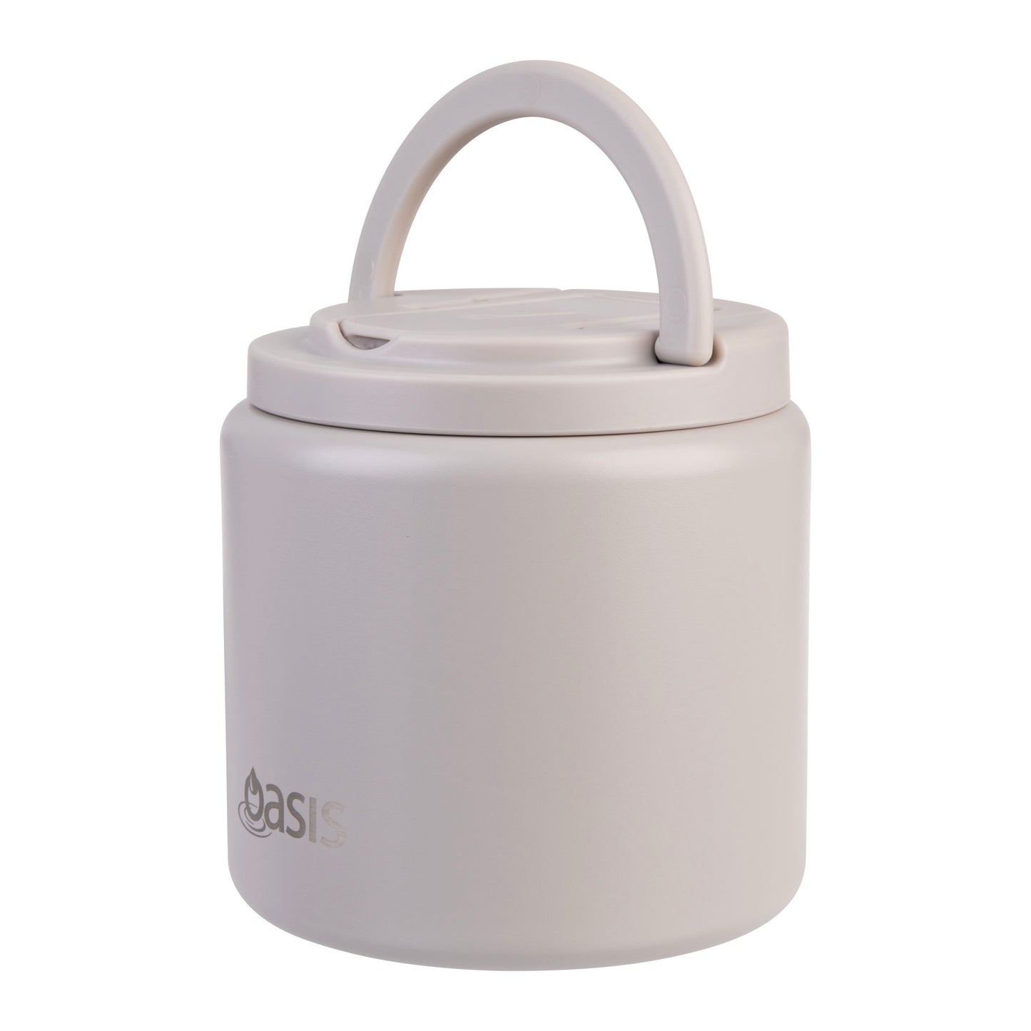 Double Wall S/S Insulated Food Flask w/Quick Release Lid & Spork | Stone 700ml