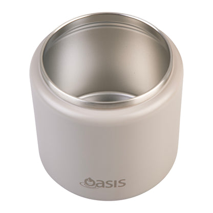 Double Wall S/S Insulated Food Flask w/Quick Release Lid & Spork | Stone 700ml