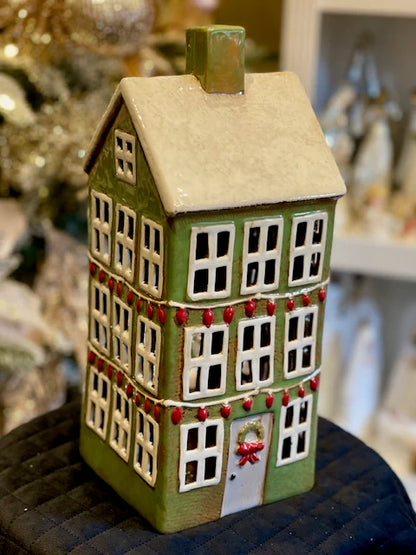 Alsace Tealight Grande Chalet Christmas Green