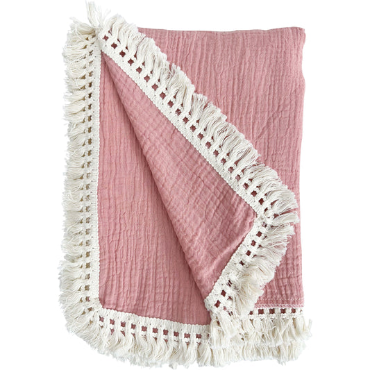 Baby Cotton Throw | Petal Pink