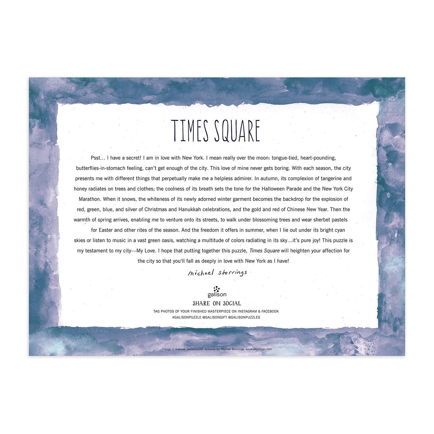 Galison Michael Storrings TImes Square Puzzle 1000pc