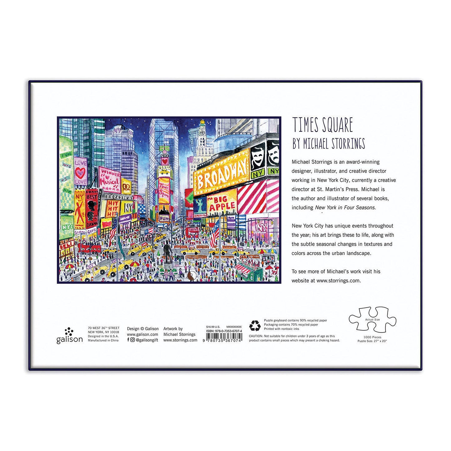 Galison Michael Storrings TImes Square Puzzle 1000pc