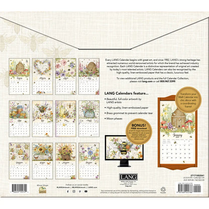 Bees In Bloom 2027 Wall Calendar