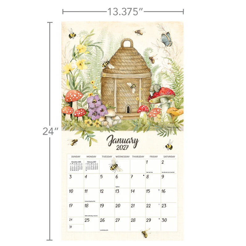 Bees In Bloom 2027 Wall Calendar