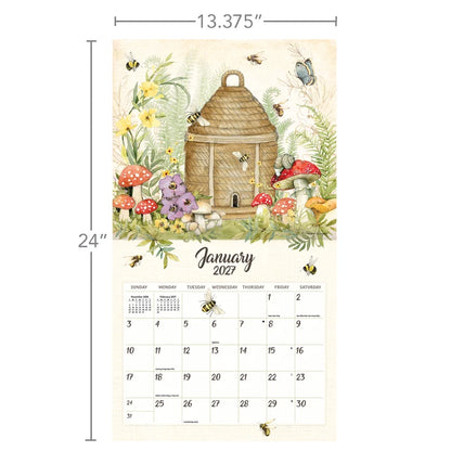 Bees In Bloom 2027 Wall Calendar