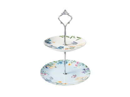 Fluttering Meadow 2 Tier Cake Stand 15/19x26cm
