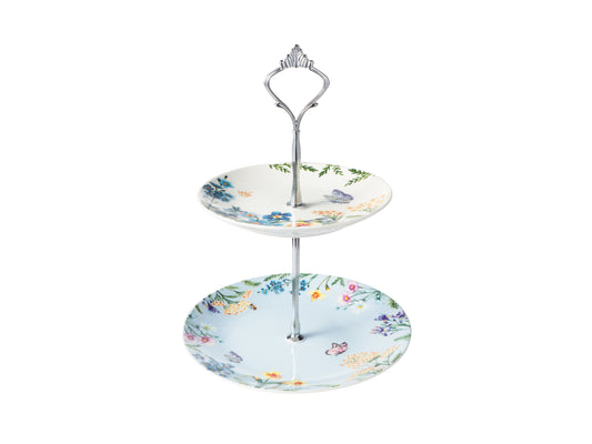 Fluttering Meadow 2 Tier Cake Stand 15/19x26cm