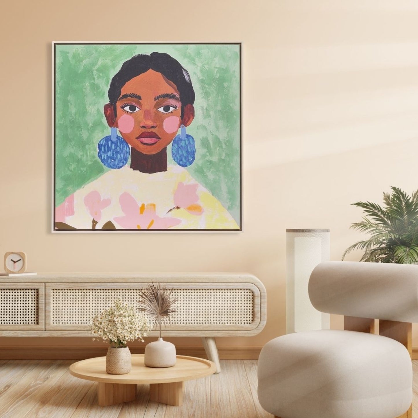 Billie Girl Framed Canvas 94x94cm