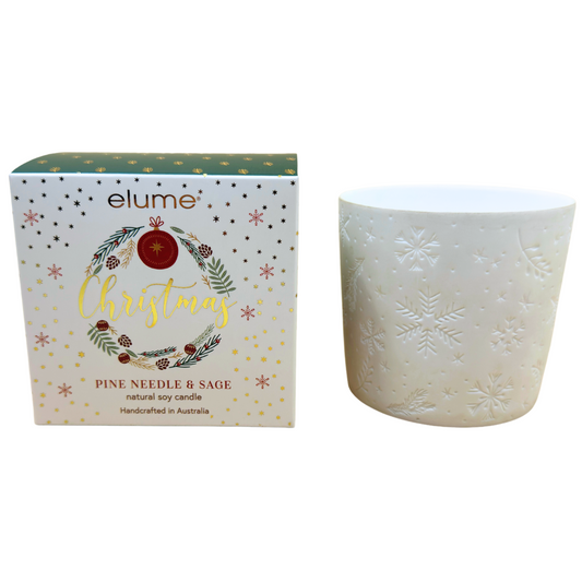 Elegant Christmas Pine Needle & Sage Soy Candle