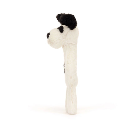 Bashful Black & Cream Puppy Rattle
