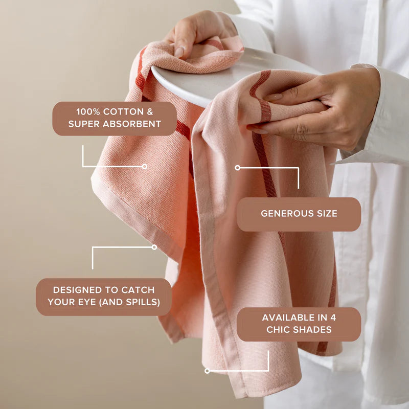 Tea Towel Between The Lines II | Berry