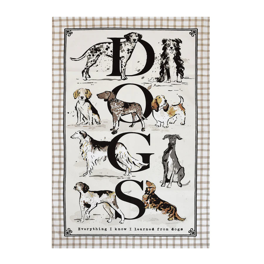 Country Dogs Tea Towel