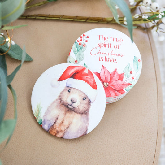 Christmas Coaster | Wombat