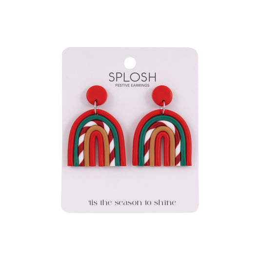 Christmas Earrings | Candy Cane Rainbow