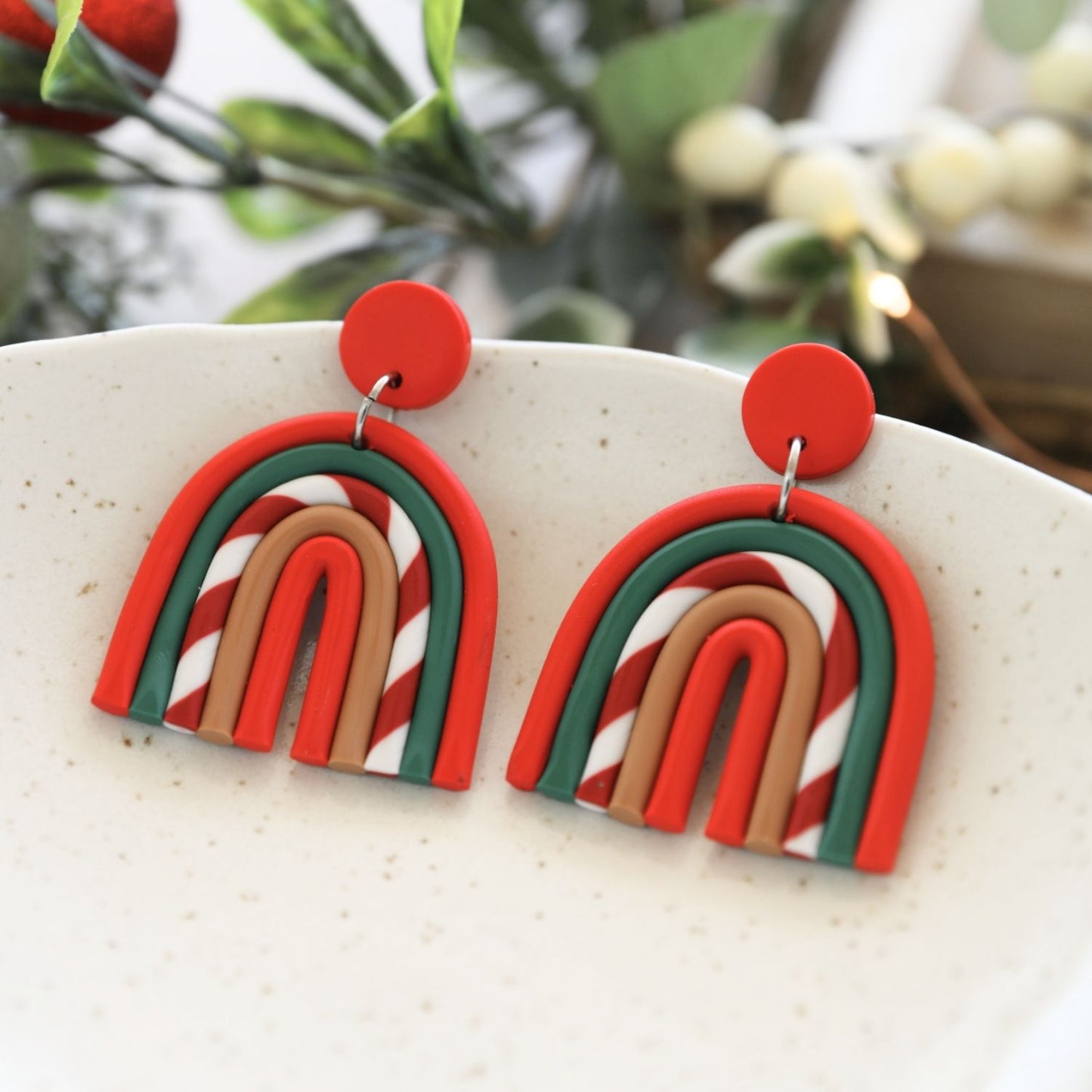 Christmas Earrings | Candy Cane Rainbow