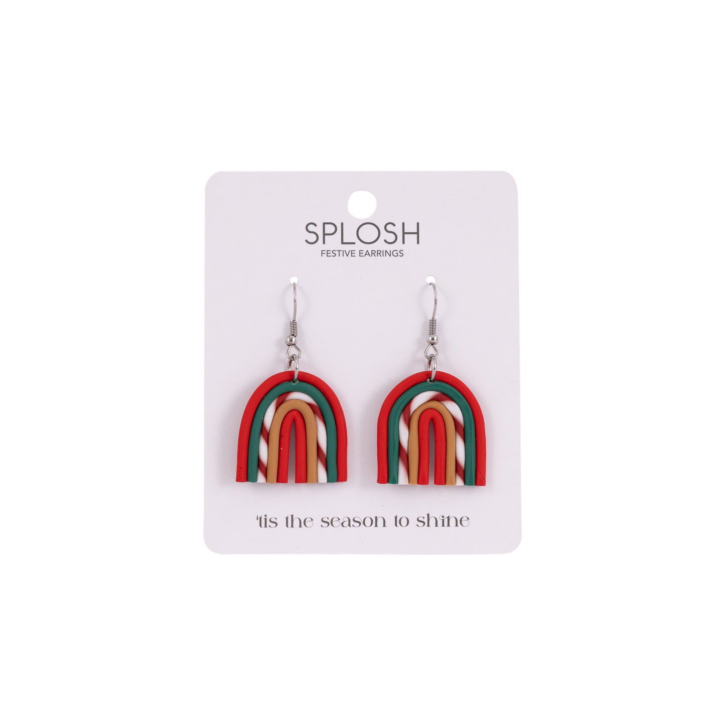 Christmas Earrings | Small Candy Cane Rainbow