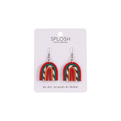 Christmas Earrings | Small Candy Cane Rainbow