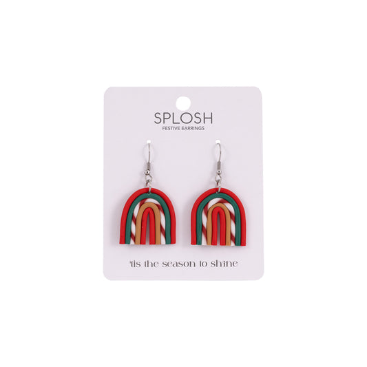 Christmas Earrings | Small Candy Cane Rainbow