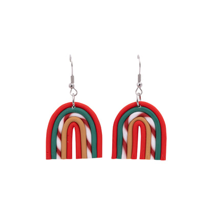 Christmas Earrings | Small Candy Cane Rainbow