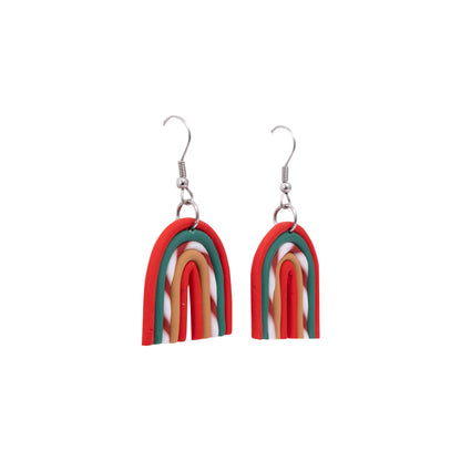 Christmas Earrings | Small Candy Cane Rainbow