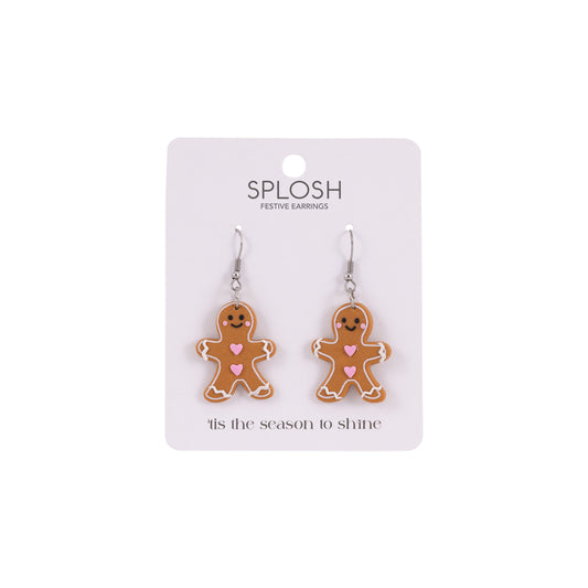 Christmas Earrings | Small Gingerbread Man