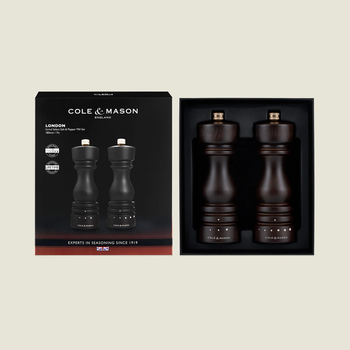 London Chocolate Wood Salt & Pepper Mill Select Set