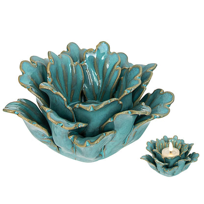 Spring Ceramic Candle Holder | Turquoise