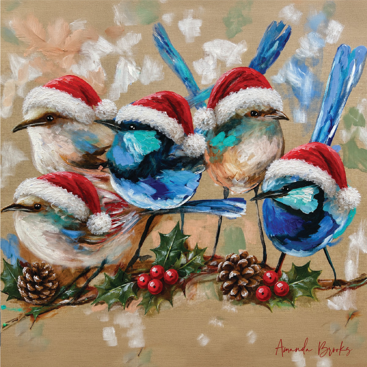 Lilli Rock Coaster Set - Christmas Blue Wrens
