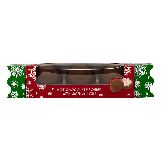 Hot Chocolate Milk Bombes with Mini Marshmallows 150g  Christmas Cracker - Cococba