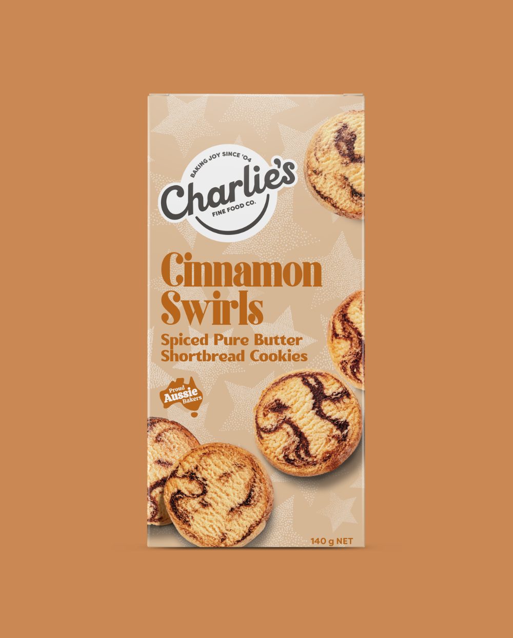 Charlie's Xmas Shortbread Box | Cinnamon Swirl 140g