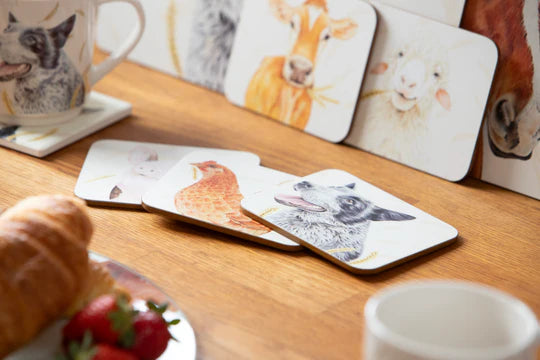 Farmyard Faces 2 Coasters 6pk