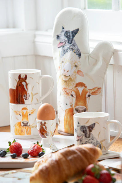 Farmyard Faces 2 Oven Mitt 2pk