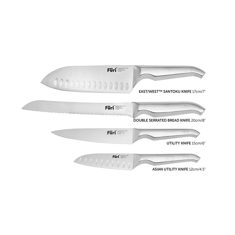 Furi Pro 5pce Acacia Open Slat Knife Block Set