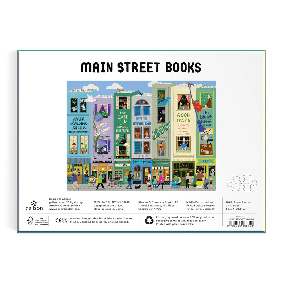 Galison Main Street Books Puzzle 1000pc