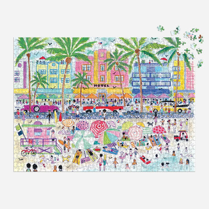 Galison Michael Storrings South Beach Miami Puzzle 1000pc