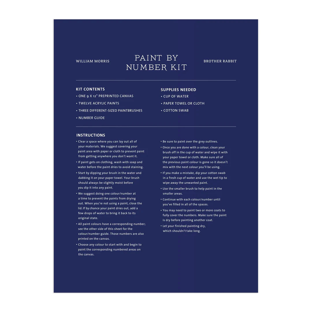 William Morris Brother Rabbit Paint by Number Kit