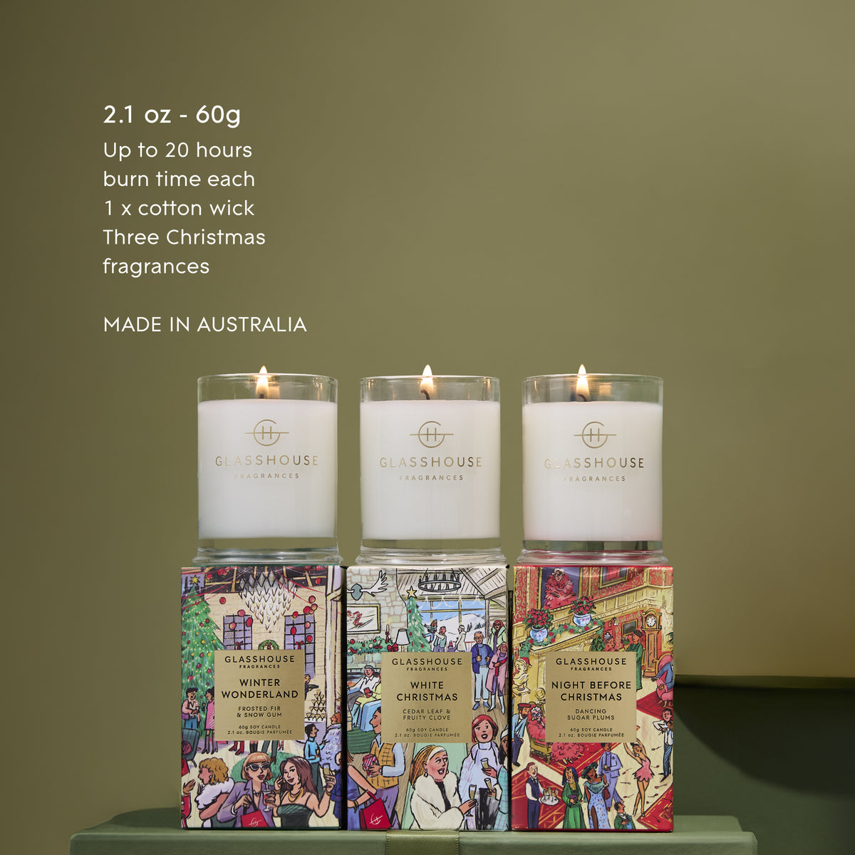 Christmas Trio 3x60g Candle
