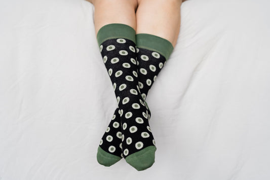 Double Circles Green Socks