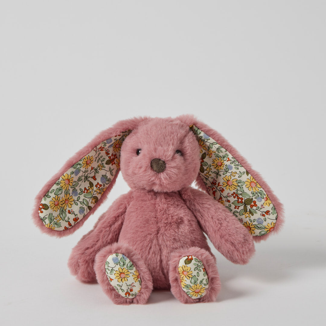 Floral Raspberry Bunny Rattle