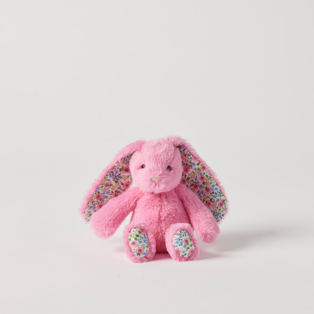 Floral Sherbet Pink Bunny Rattle