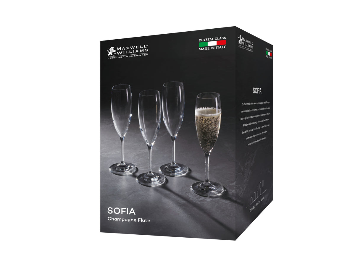 Sofia Champagne Flute Glass Set 4